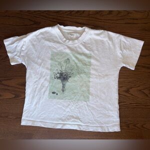 Madewell Cream Oversized Graphic Tee Womens XS